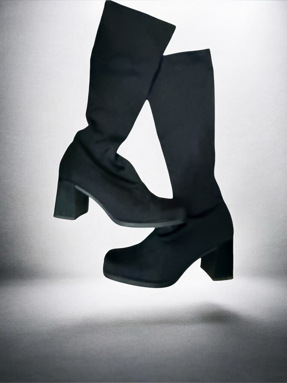 Merona Electra Classic Black Platform Mid-Calf Boots - Women NDS 90’s Size 7